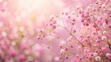 Fototapeta premium Delicate pink blooms of baby's breath gypsophila flower, pink, delicate, blooms, baby's breath