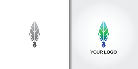 Whimsical Feather Logo Design © Dwi