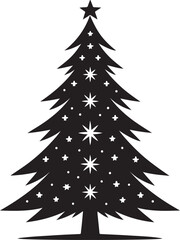 Christmas tree silhouettes vector on white background. Christmas tree illustration