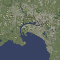 3D illustration of city and urban in Melbourne Australia
