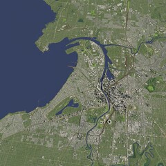 3D illustration of city and urban in Melbourne Australia
