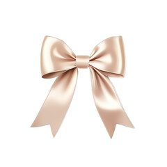 Elegant Satin Bow with Ribbon Tails in Soft Color Palette.