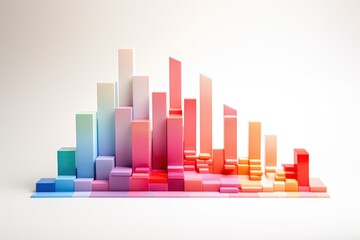 Fototapeta premium A stack of colorful bar graphs and charts, showcasing data-driven insights