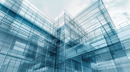 Obraz premium A minimalistic and contemporary room with transparent walls and a sleek, industrial concrete floor, A conceptual reconstruction of a modern corporate building, AI Generated
