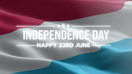 Luxembourg Independence Day. Happy 23rd june , Luxembourg waving flag background, and fireworks