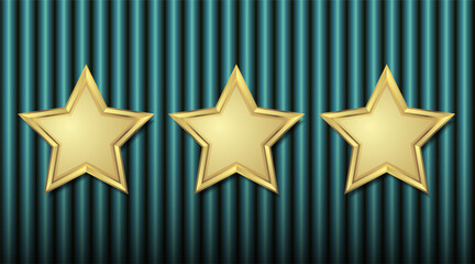 Golden Star with cylinder curve pattern or vertical background green color Illustration