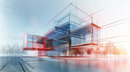 Obraz premium Architectural computer model, industrial development project