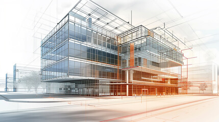 Digital Building Information Modeling (BIM), digital Building Information Modeling (BIM) technology with an image depicting architects, engineers