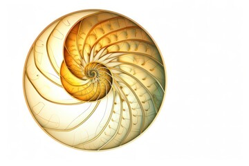 Obraz premium Golden ratio spiral with Fibonacci sequence numbers at each intersection point