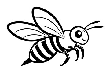 Bee vector line art in motion illustration