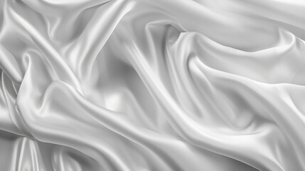 Obraz premium Elegant abstract white satin fabric with delicate waves on light key background