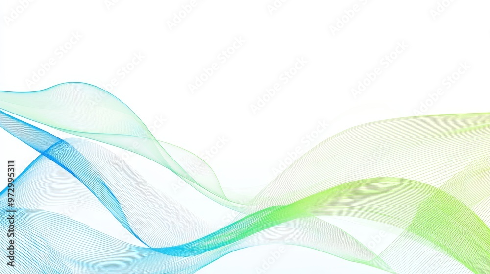 Poster a blue and green abstract wave overlay isolated on a transparent or white background