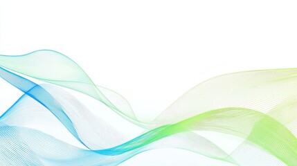 Obraz premium A blue and green abstract wave overlay isolated on a transparent or white background