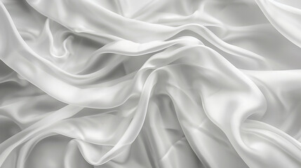 Obraz premium Beautiful folds of white silk in full screen, like a beautiful clean fabric, simple soft background