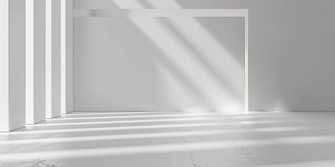 Obraz premium An empty room with white walls and white floors