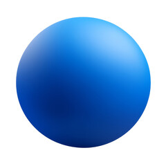 blue sphere ball 3d render icon isolated on transparent background cutout