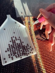 creating a picture with crystals 