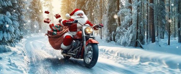 The Santa Riding His Motorcycle
