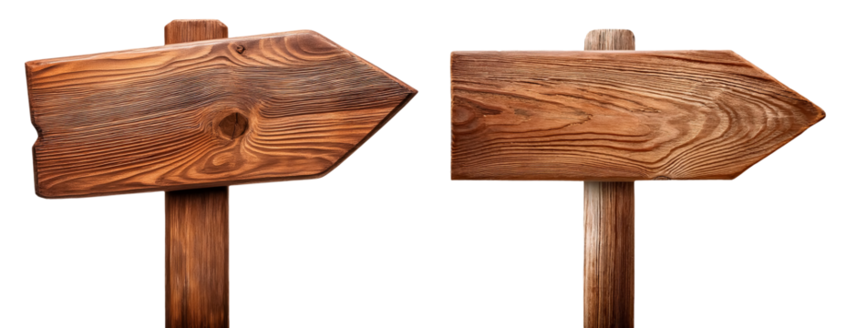 Set of wooden arrow sign cut out design element