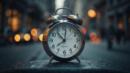 old clock in the morning