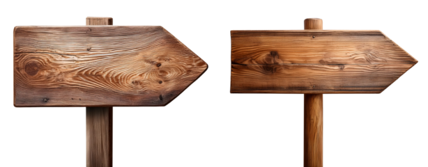 Set of wooden arrow sign cut out design element