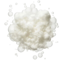 Fluffy White Foam Bubbles with top view.