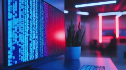 The Computer with Neon Display