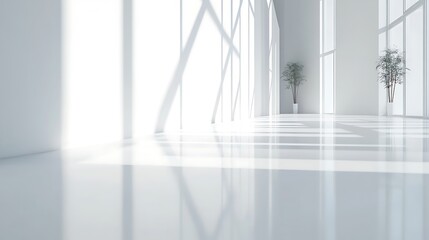 Obraz premium Modern Minimalist White Background with Soft Light Reflections for Corporate Effect