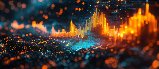 Stock trend chart, technology trend line chart