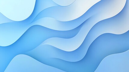 Fototapeta premium Tranquil Minimalist Business Background with Light Abstract Waves and Clean Geometric Shapes in Blue