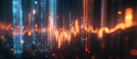 Stock trend chart, technology trend line chart