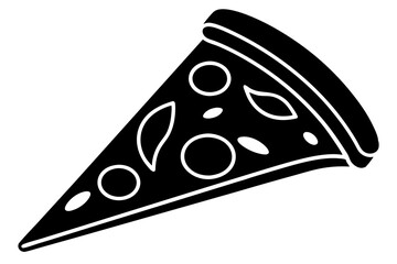 
Pizza slice flat icon vector, Pizza silhouette
