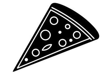 
Pizza slice flat icon vector, Pizza silhouette
