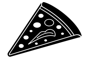 
Pizza slice flat icon vector, Pizza silhouette
