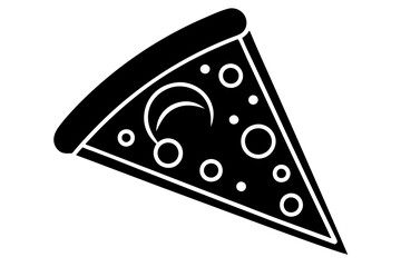 
Pizza slice flat icon vector, Pizza silhouette
