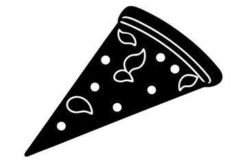 
Pizza slice flat icon vector, Pizza silhouette
