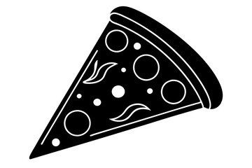 
Pizza slice flat icon vector, Pizza silhouette
