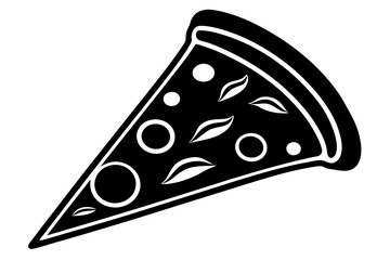 
Pizza slice flat icon vector, Pizza silhouette
