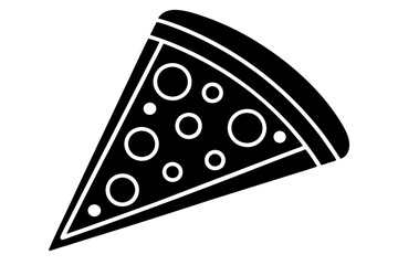 
Pizza slice flat icon vector, Pizza silhouette
