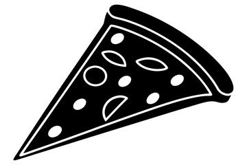 
Pizza slice flat icon vector, Pizza silhouette
