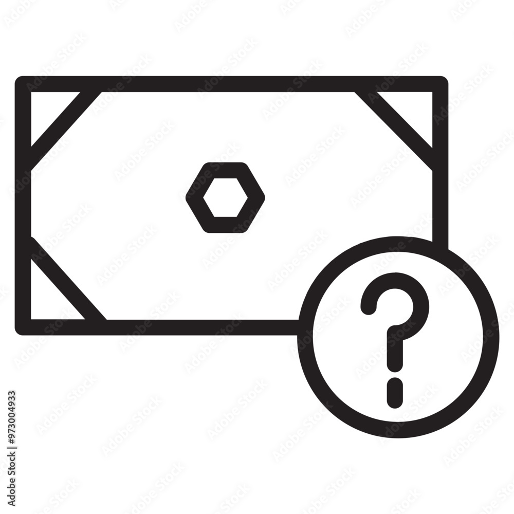 Sticker arrow banking bill line icon