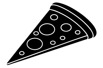 Pizza slice icon, Pizza silhouette vector, Pizzeria food sign


