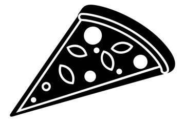 Pizza slice icon, Pizza silhouette vector, Pizzeria food sign


