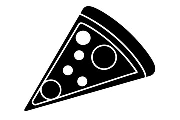 Pizza slice icon, Pizza silhouette vector, Pizzeria food sign


