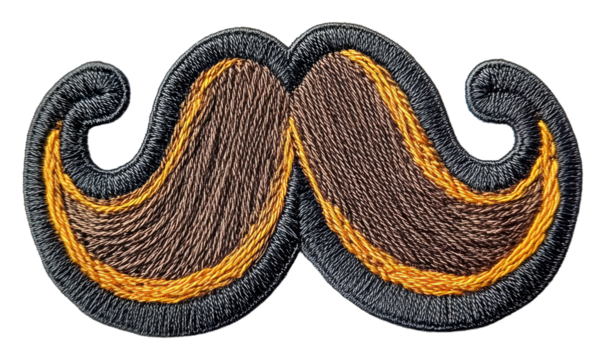 PNG Trendy embroidered mustache patch design