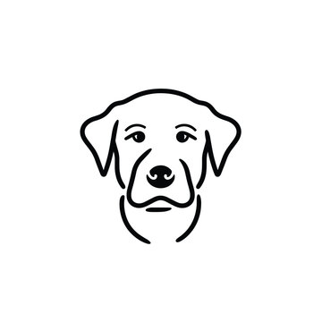 recommend clip art: Minimalist black and white line art of a dog's face, showcasing simplicity and elegance.