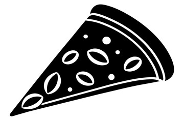 Pizza slice icon, Pizza silhouette vector, Pizzeria food sign


