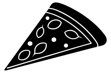 Pizza slice icon, Pizza silhouette vector, Pizzeria food sign


