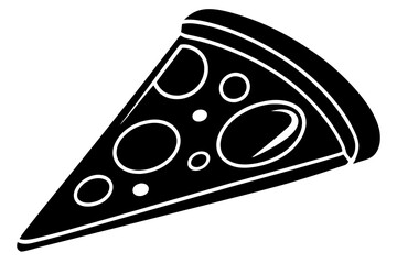 Pizza slice icon, Pizza silhouette vector, Pizzeria food sign



