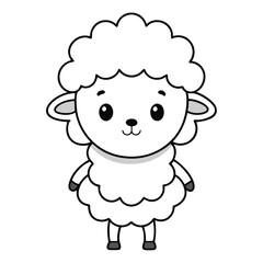 Obraz premium Cute Fluffy Sheep Illustration